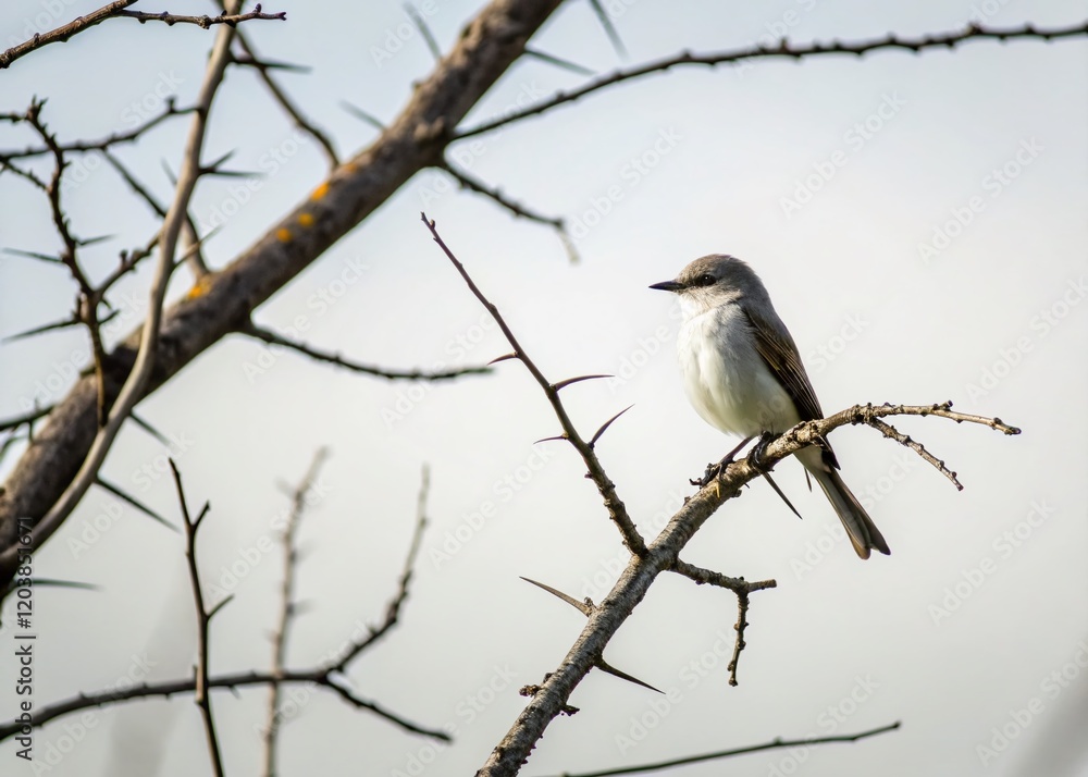 Minimalist Bird on Branch: Simple Nature Photography Minimalist Bird on Branch: Simple Nature Photography