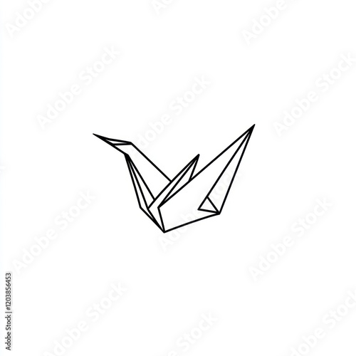 Free Download Simple origami crane, minimalist design, for print or digital use - GFXLoad
