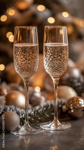 Toasting with sparkling beverages in a cozy, festive setting