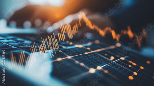 Wallpaper Mural Abstract business Financial charts show a significant increase in profits in the stock market.This is driven by higher interest rates and continued growth. In the innovation world network of financial Torontodigital.ca