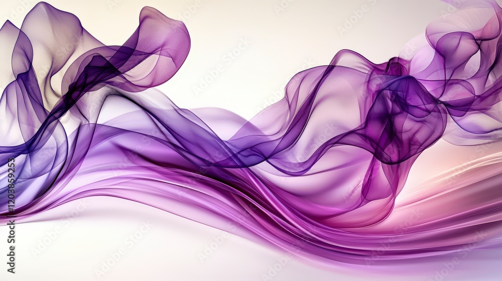 Obraz premium Translucent purple hues flowing smoothly abstract art digital design modern aesthetic side view visual harmony