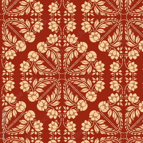 Art Nouveau Floral Geometric Seamless Vector Pattern for Wallpaper, Textile and Cards