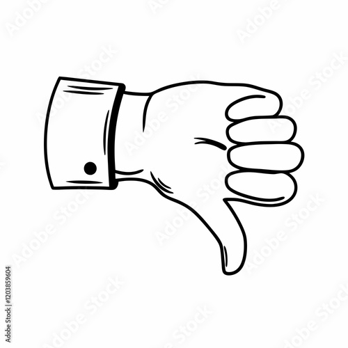 hand with thumb down, Thumbs Down Icon, thumb down icon, line art