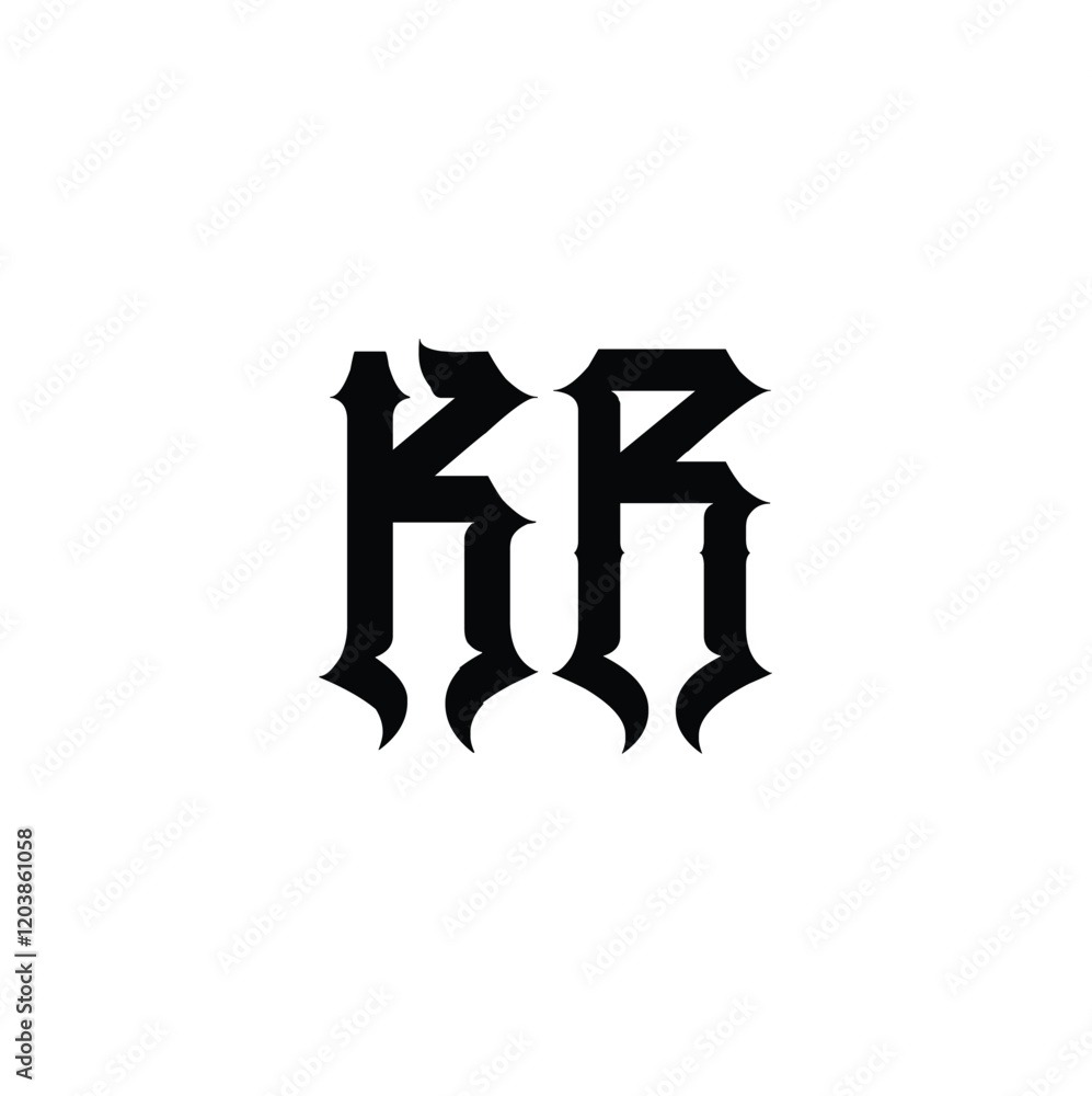 KR monogram logo design letter text name symbol monochrome logotype alphabet character simple logo KR monogram logo design letter text name symbol monochrome logotype alphabet character simple logo
