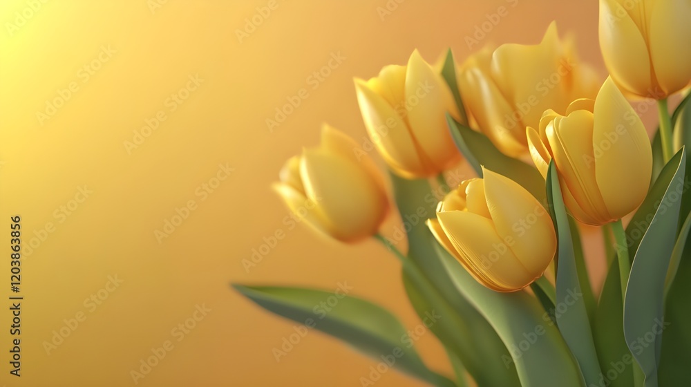 Elegant Tulips on a Soft Yellow Background Elegant Tulips on a Soft Yellow Background