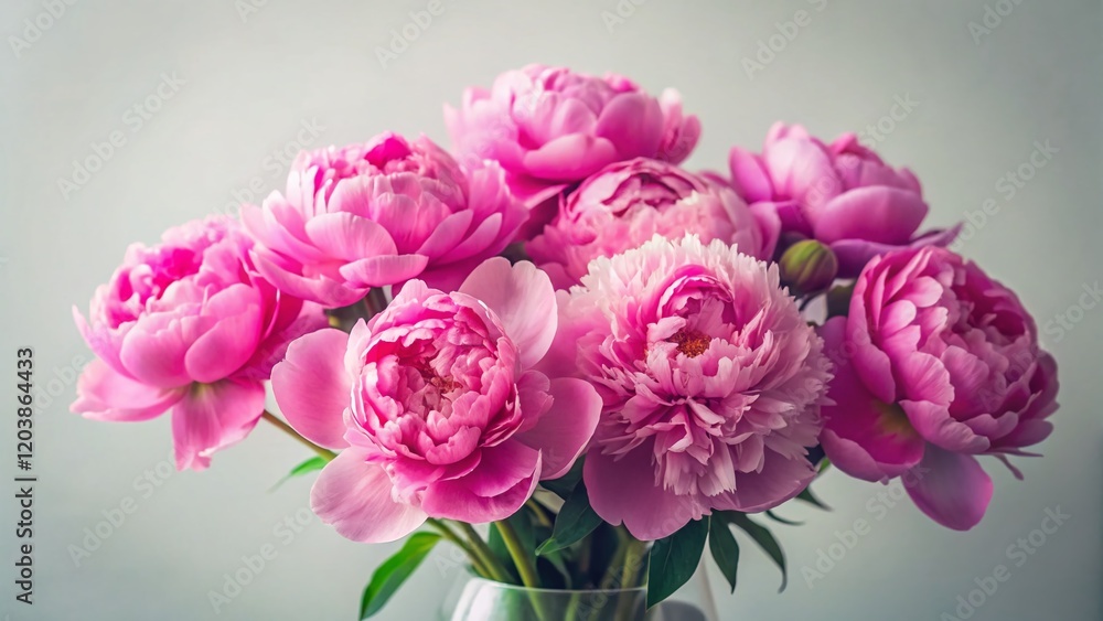 Minimalist Pink Peony Bouquet - Elegant Floral Still Life Photography Minimalist Pink Peony Bouquet - Elegant Floral Still Life Photography