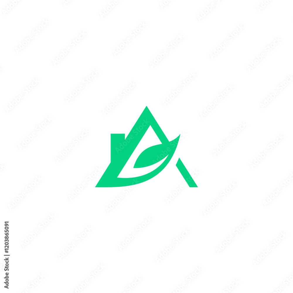 letter A with house logo, leaf Home icon, green hous design. vector design template business logo. letter A with house logo, leaf Home icon, green hous design. vector design template business logo.