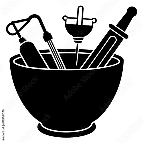 mortar and pestle vector illustration