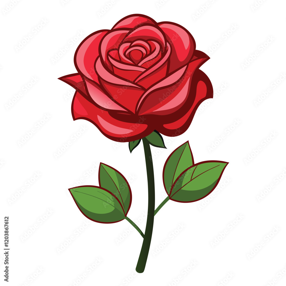 Fototapeta premium Simple and Elegant Rose Bouquet Illustration | Romantic Floral Art