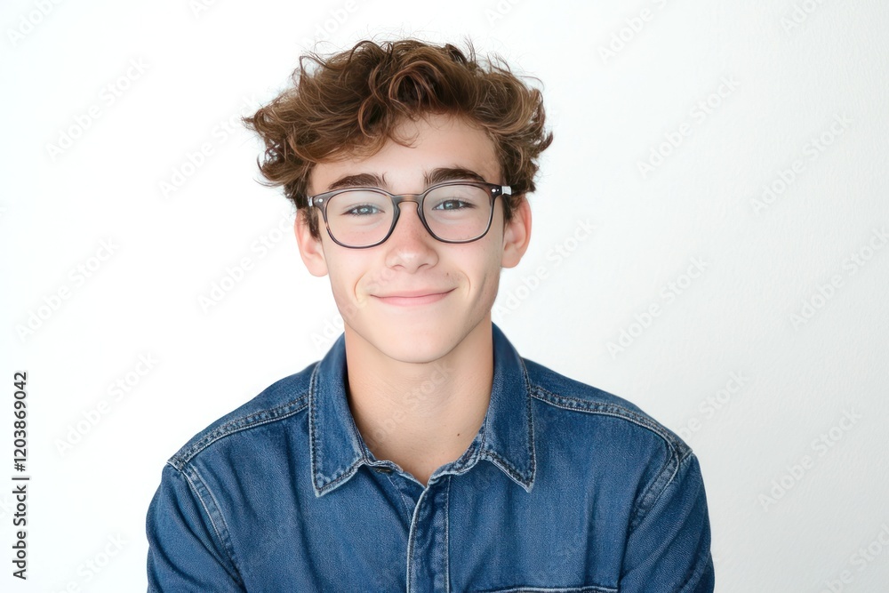 Friendly Young Man Wearing Glasses in Portrait Style Friendly Young Man Wearing Glasses in Portrait Style