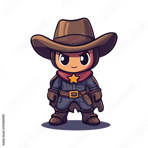 cute mascot wild west cowboy vector design