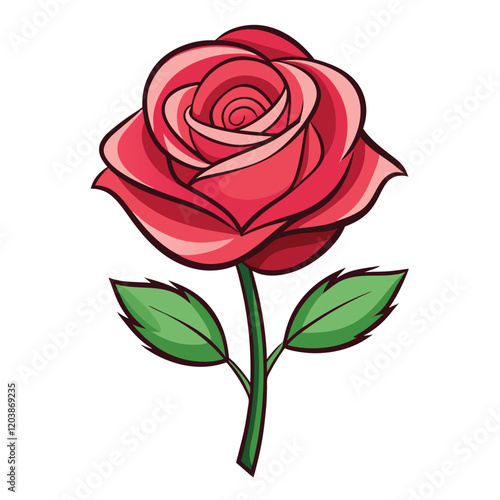 Simple and Elegant Rose Bouquet Illustration | Romantic Floral Art