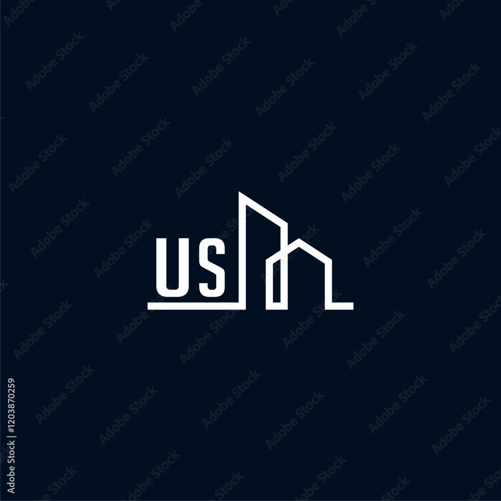 US initials a sleek and modern logo showcases abstract architectural shapes, emphasizing creativity and innovation in building design against a dark background US initials a sleek and modern logo showcases abstract architectural shapes, emphasizing creativity and innovation in building design against a dark background