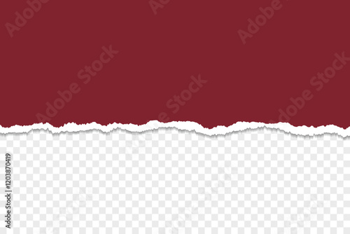 Maroon Torn Paper Edge with Transparent Background for Creative Layouts