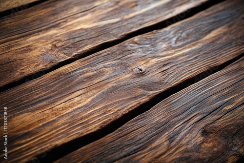 Simple wooden cutting board on rustic table illuminated by natural light
