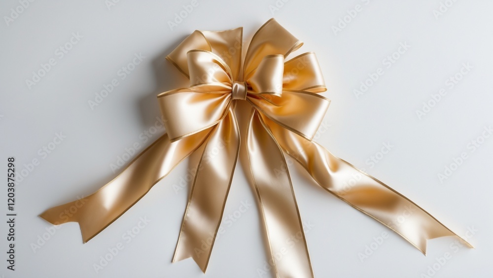 Fototapeta premium golden bow on white background