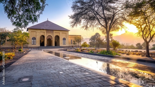 A serene shot of the Ethiopian National Museum entrance in Addis Ababa, with its historic and cultural significance highlighted photo