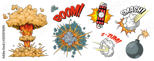 Illustrative comics with sound effects