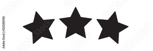 Five stars customer product rating review flat icon for apps and websites