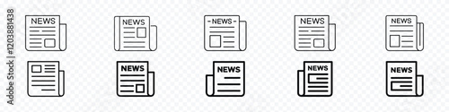 Newspaper icon, Newspaper with news. A newspaper with a title vector icon, Write Article glyph icon. news paper sign and symbolling