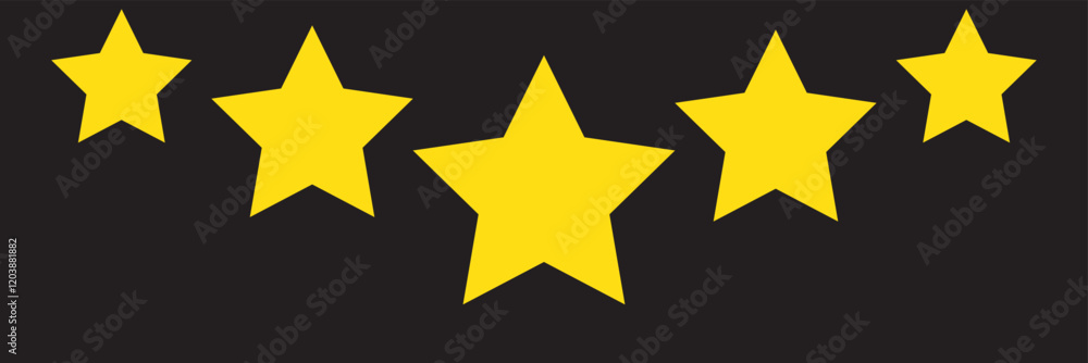 Five star rating. Product review flat icon for apps and websites Five star rating. Product review flat icon for apps and websites