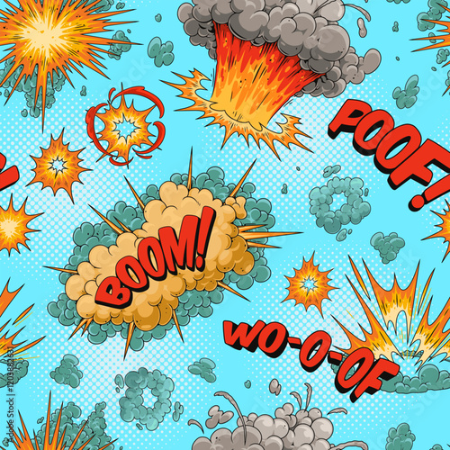 Colorful comic explosion pattern design