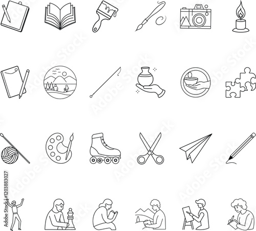 Creative Hobby Icons Art, Design, Photography, and More