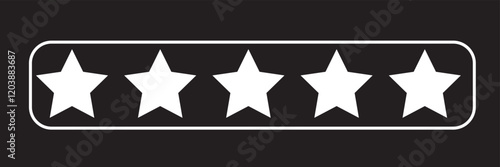 five star icon on white background. 5 star sign.