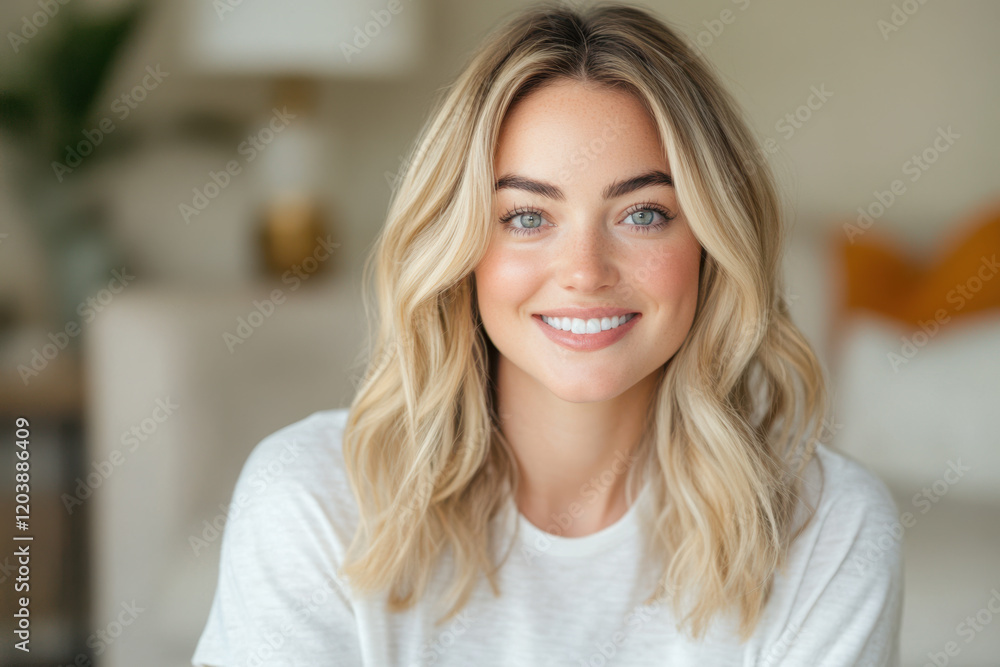 Influencer Filming Content, Chic Living Room, Soft Light