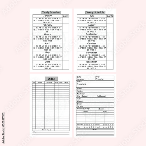 Vector illustration of Gambling Log Book Journal