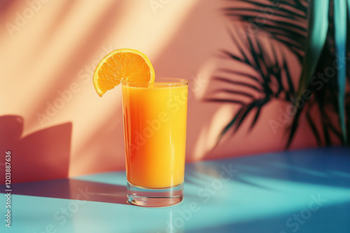 Brightly colored citrus beverage enhances a summer atmosphere with vibrant hues and sunny energy