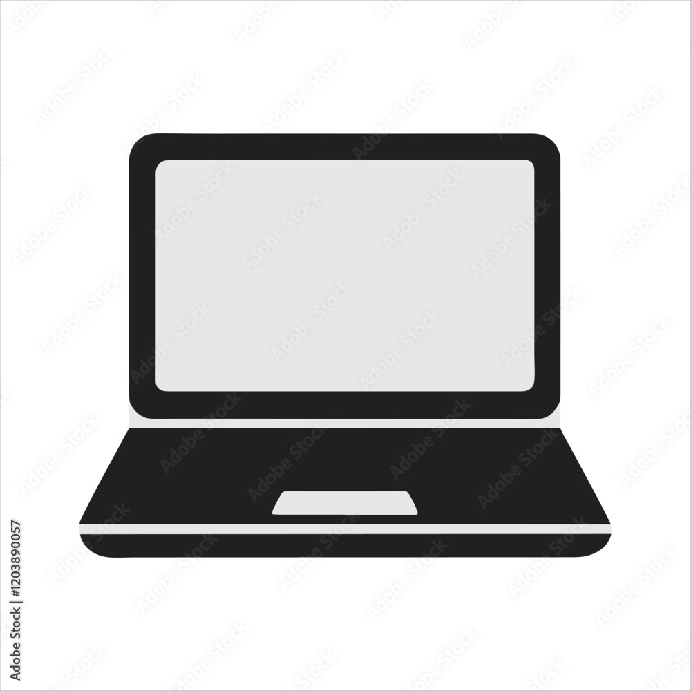 icon laptop silhouette vector