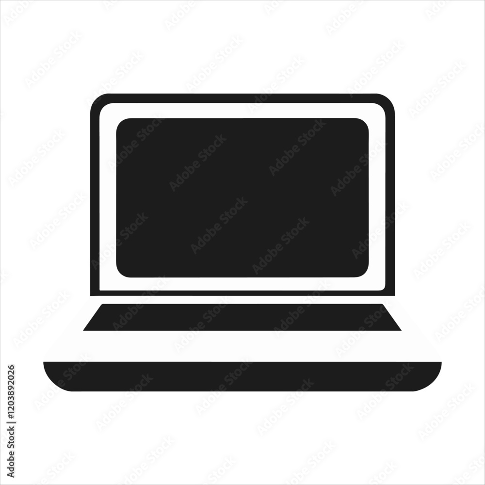 icon laptop silhouette vector icon laptop silhouette vector