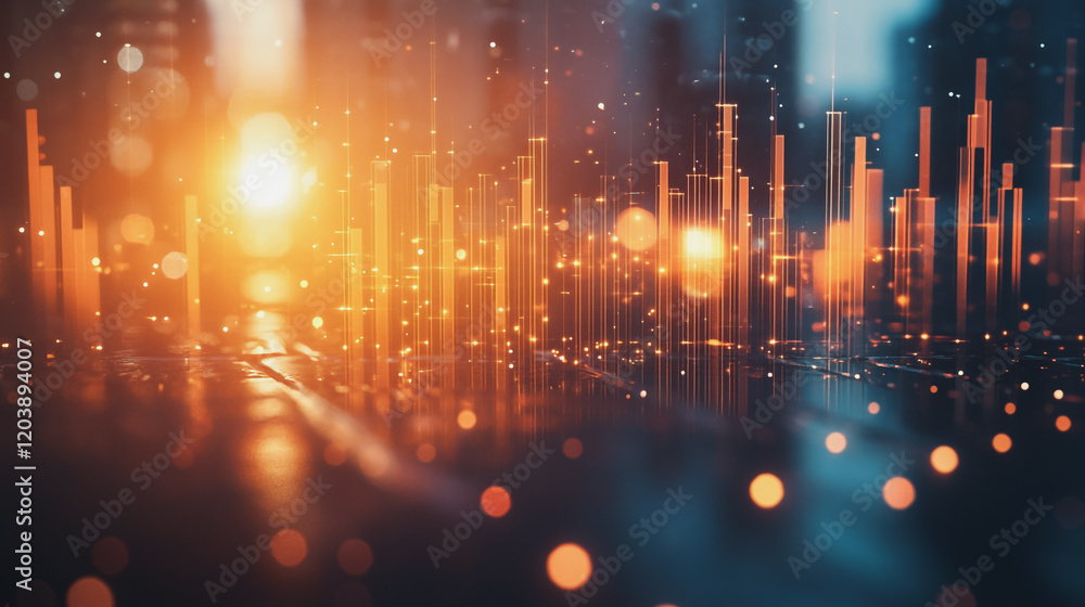 Fototapeta premium Abstract business Financial charts show a significant increase in profits in the stock market.This is driven by higher interest rates and continued growth. In the innovation world network of financial