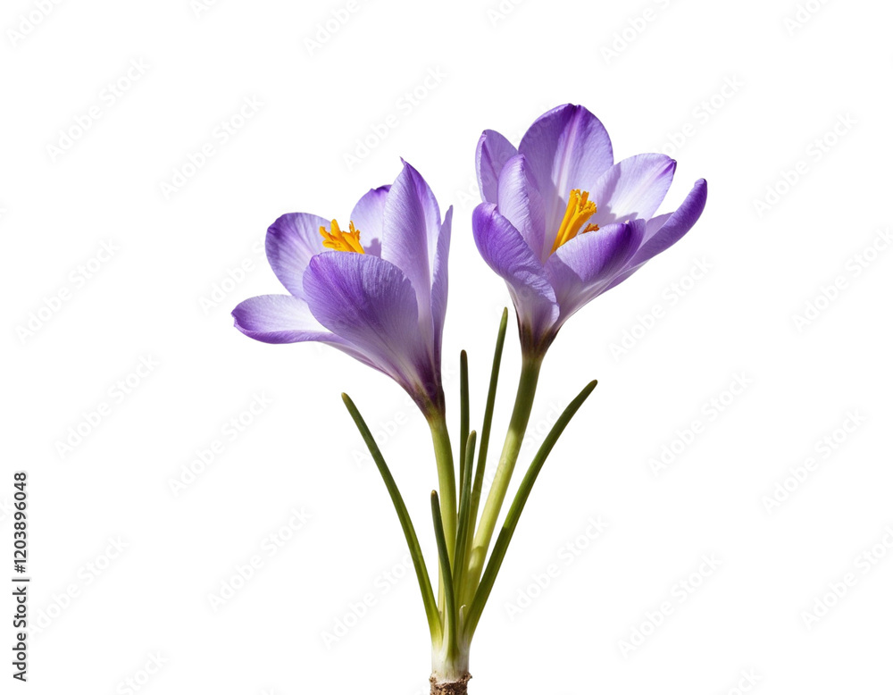 crocuses isolated on white crocuses isolated on white