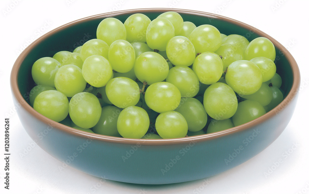 green grapes in a stoneware bowl green grapes in a stoneware bowl
