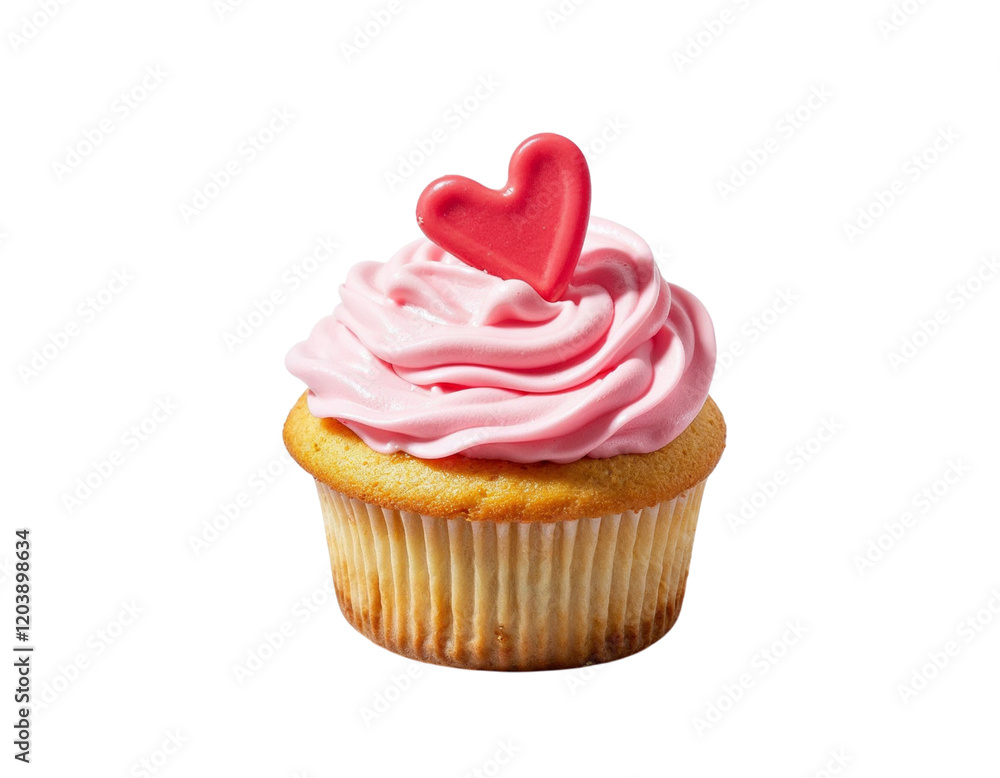 pink cupcake isolated on white pink cupcake isolated on white