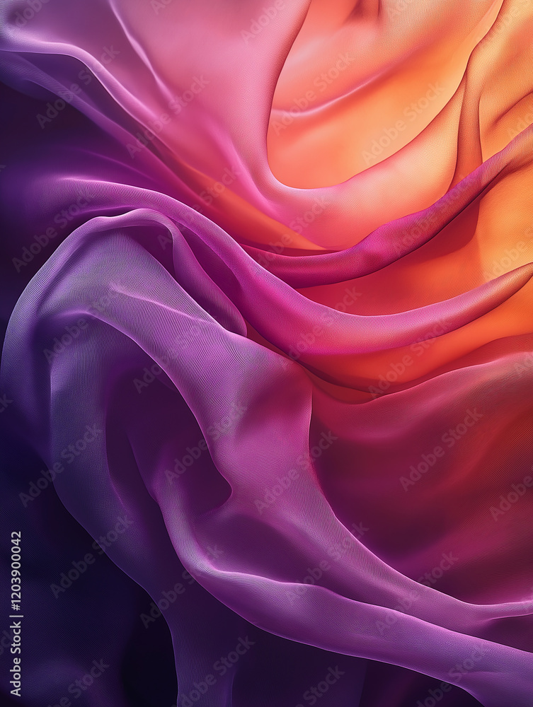 Obraz premium Texture of soft, flowing fabric with rich folds and a silky sheen, captured in vibrant jewel tones under dramatic lighting