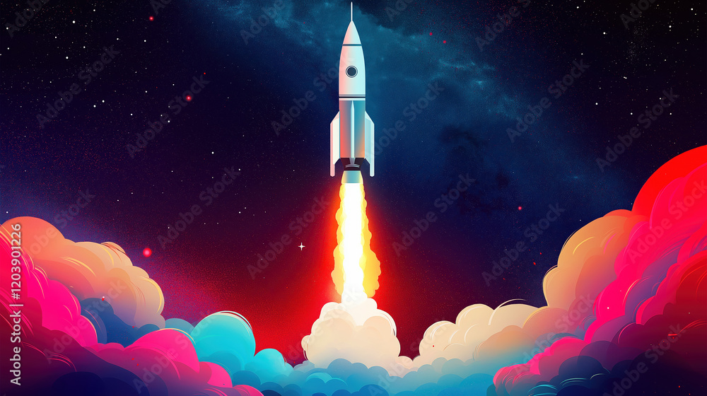 Futuristic Vector Illustration Of A Rocket Launch Sharp Details Vibrant Exhaust Trails And Smoke Plumes Blending With A Dynamic Illustration Of Space Travel Energy. Trending Illustration 2025 Futuristic Vector Illustration Of A Rocket Launch Sharp Details Vibrant Exhaust Trails And Smoke Plumes Blending With A Dynamic Illustration Of Space Travel Energy. Trending Illustration 2025