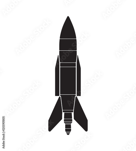 Rocket Silhouette vector illustration icon type design