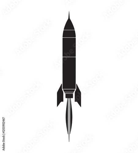 Rocket Silhouette vector illustration icon type design