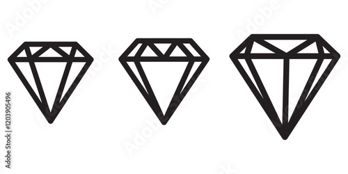 Diamond Icon, Diamond Shape Cut Face 