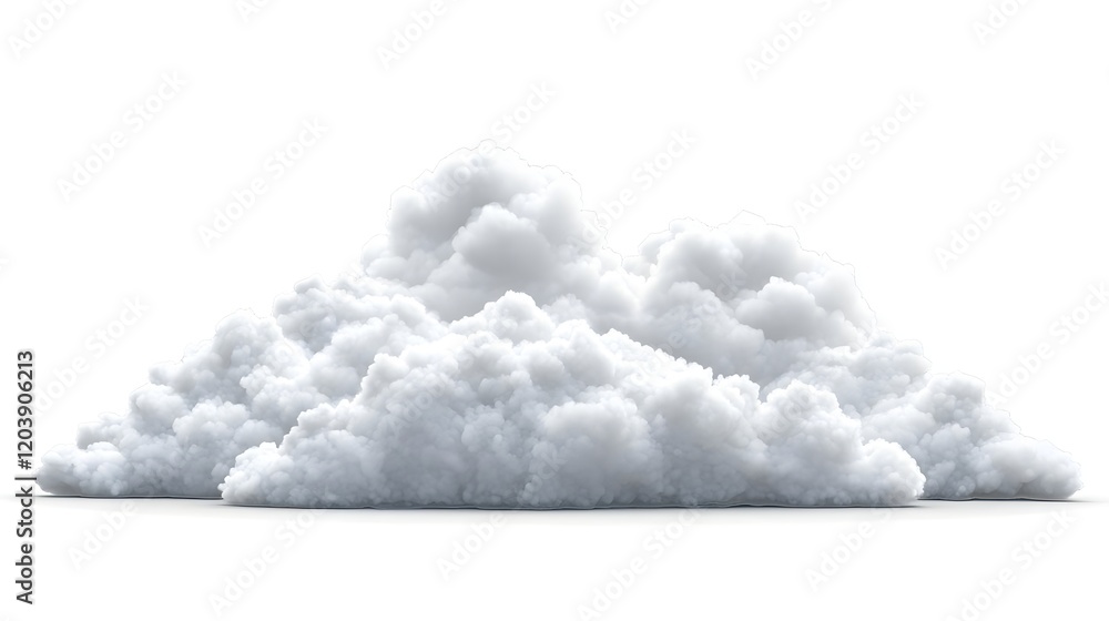 A fluffy, white cloud formation against a plain background. A fluffy, white cloud formation against a plain background.