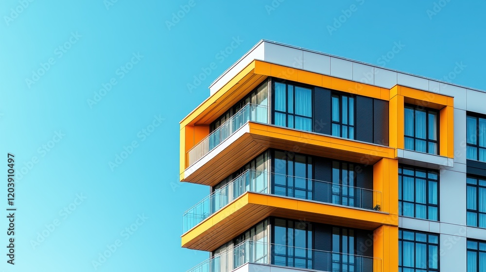 Modern Architecture: A Vibrant Corner of a Contemporary Building Modern Architecture: A Vibrant Corner of a Contemporary Building