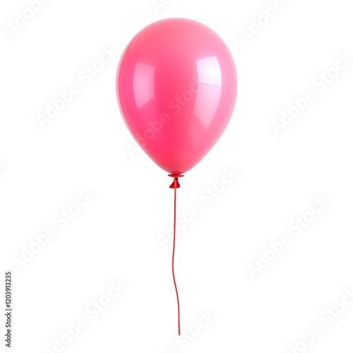 Pink Balloon with Red String: A single, vibrant pink balloon floats against a clean background, tied with a long, thin red string.  A simple yet cheerful image perfect for celebration themes.