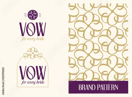 Luxury Fashion boutique logo, Bride logo with brand pattern