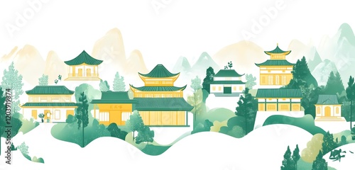 chinese temple in the morning