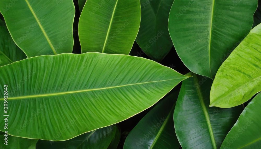 Abstract tropical leaves pattern in shades of green with depth Abstract tropical leaves pattern in shades of green with depth