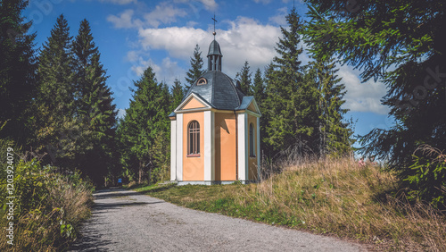 Czech chapel near Horni Blatna in Krusne hory photo