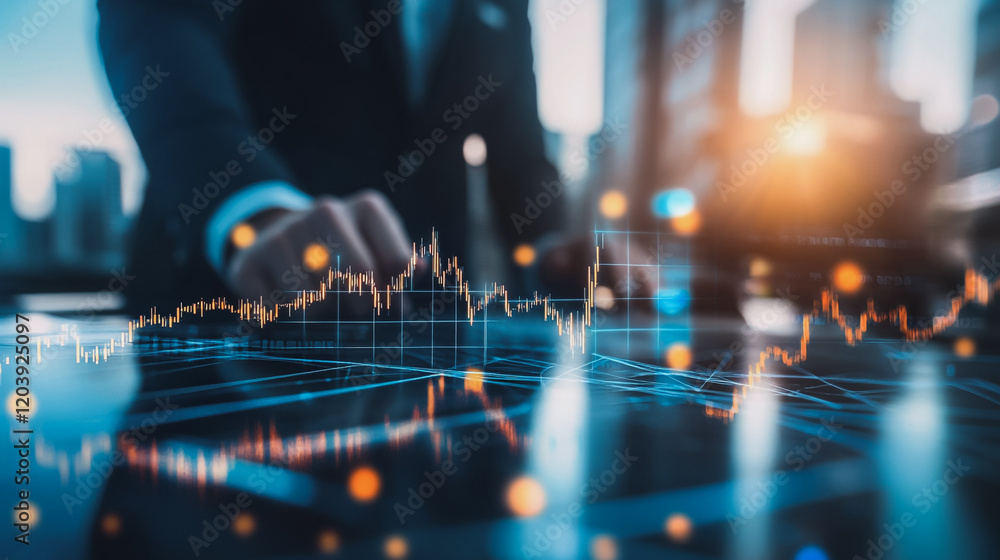 Abstract business Financial charts show a significant increase in profits in the stock market.This is driven by higher interest rates and continued growth. In the innovation world network of financial Abstract business Financial charts show a significant increase in profits in the stock market.This is driven by higher interest rates and continued growth. In the innovation world network of financial